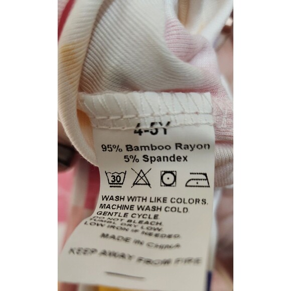 Bamboo Pajamas Set Toddler 4-Piece Long Sleeve Size 4-5Y - Picture 8 of 8